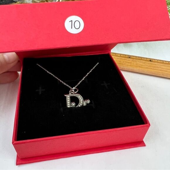 Upcycled Custom 925 Silver Necklace Flash O Chain w/ Christian Dior Charm - Picture 8 of 8